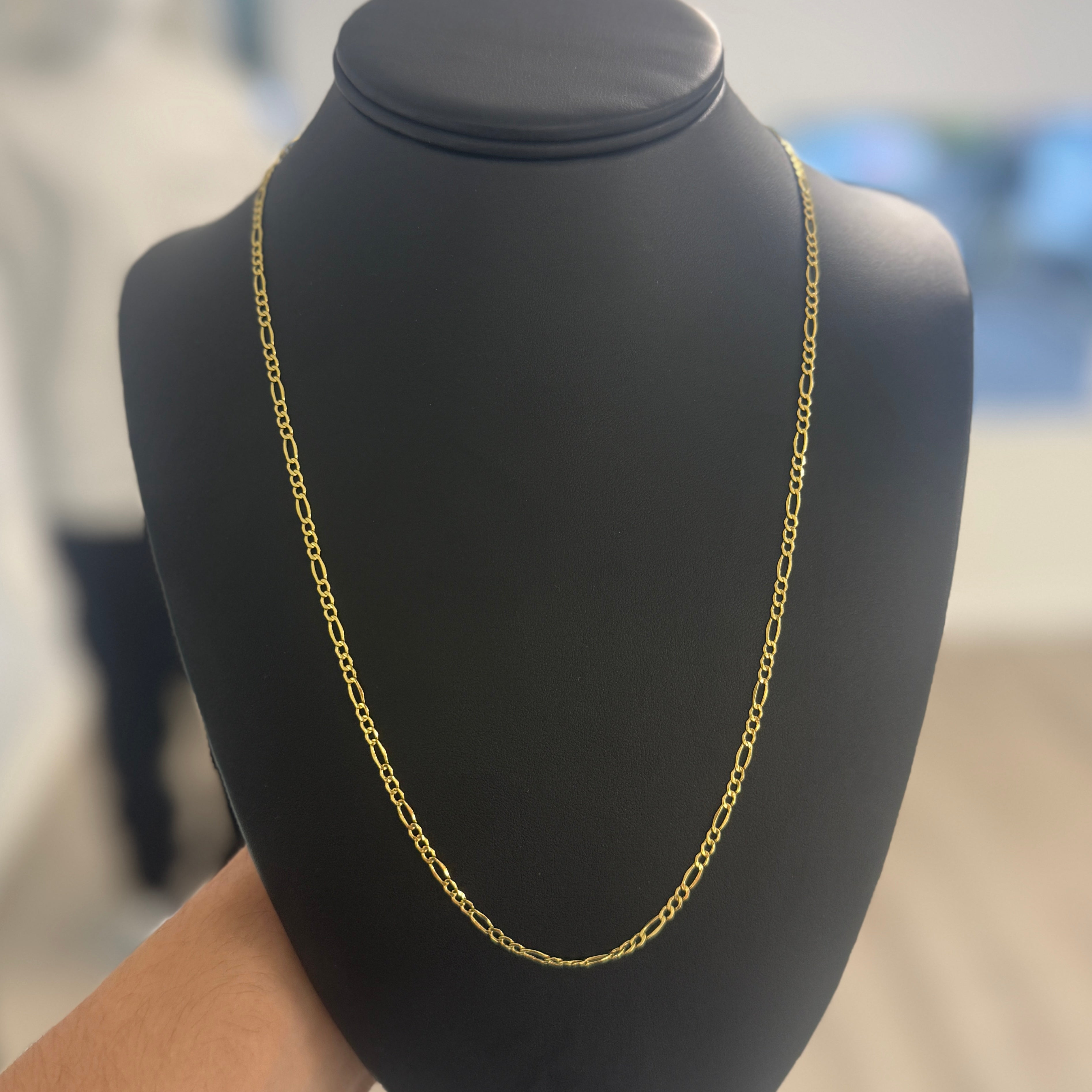 14k Gold 3mm Figaro Chain