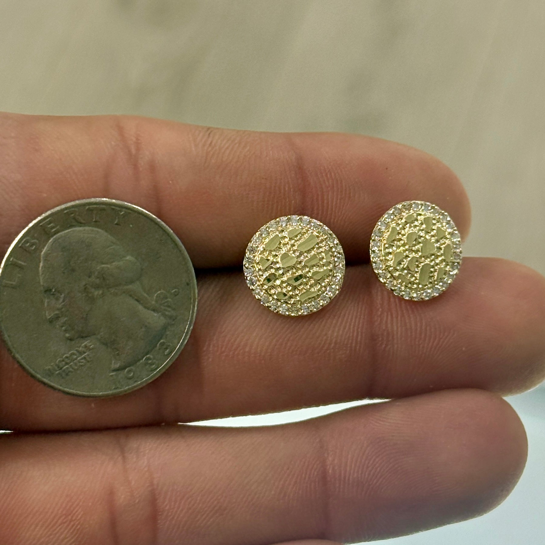 14k Nugget Medium Earrings