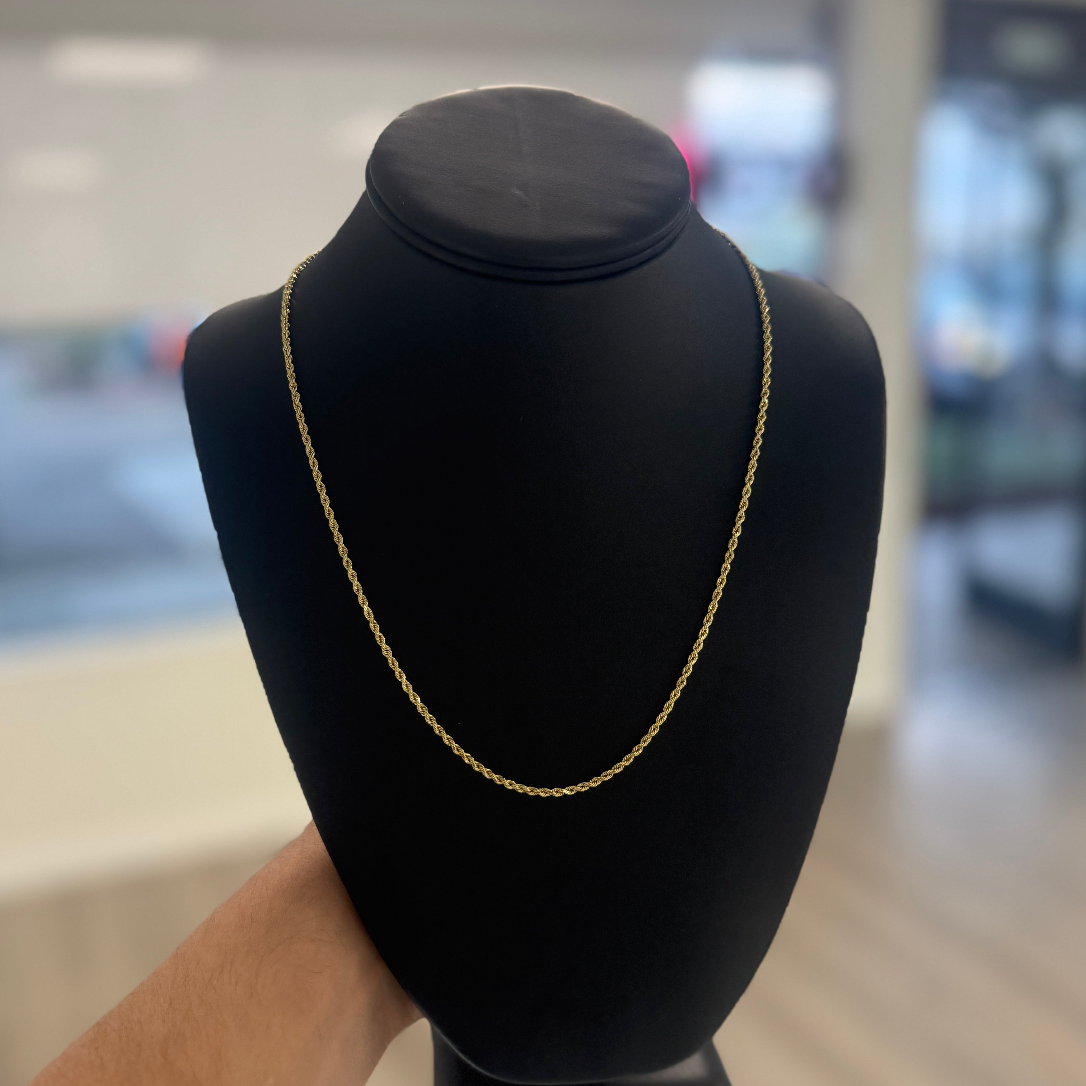 14k Gold 2mm Solid Rope Chain