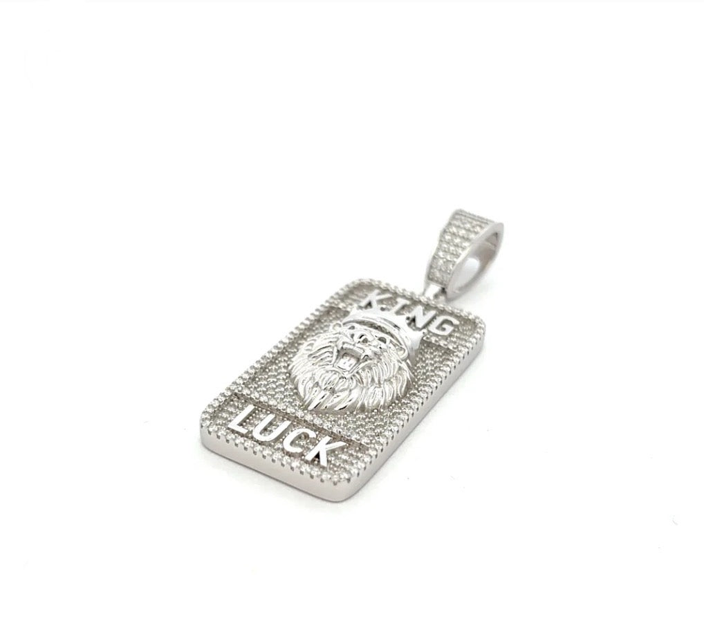 Moissanite Lion Face Card Pendant