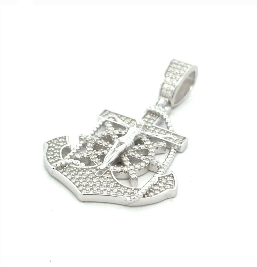 Moissanite Jesus Anchor