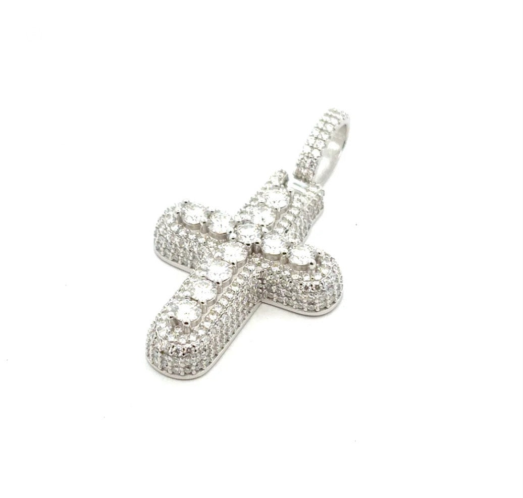 Moissanite Crystal Cross Pendant