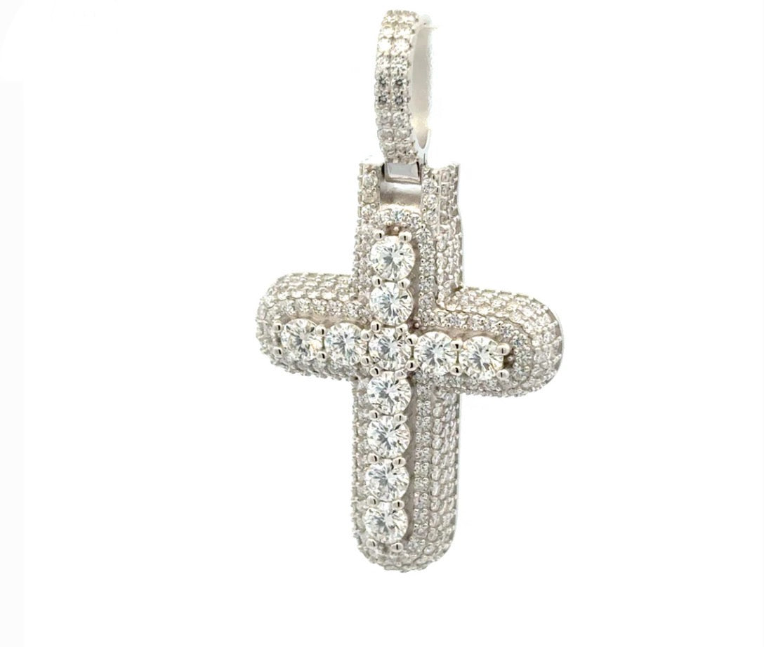 Moissanite Crystal Cross Pendant
