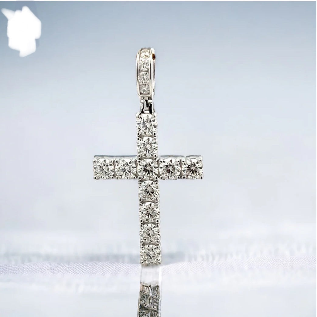 Moissanite Crystal Cross Pendant