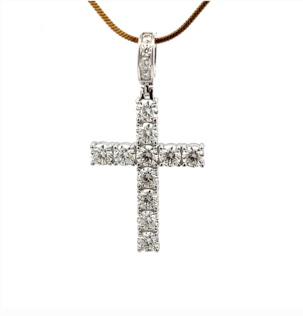 Moissanite Crystal Cross Pendant