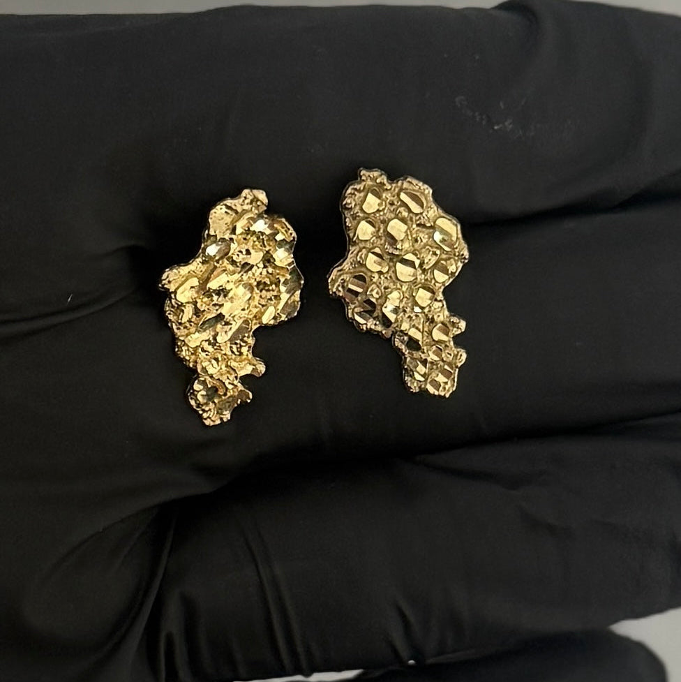 10K Gold Africa Nugget Earrings