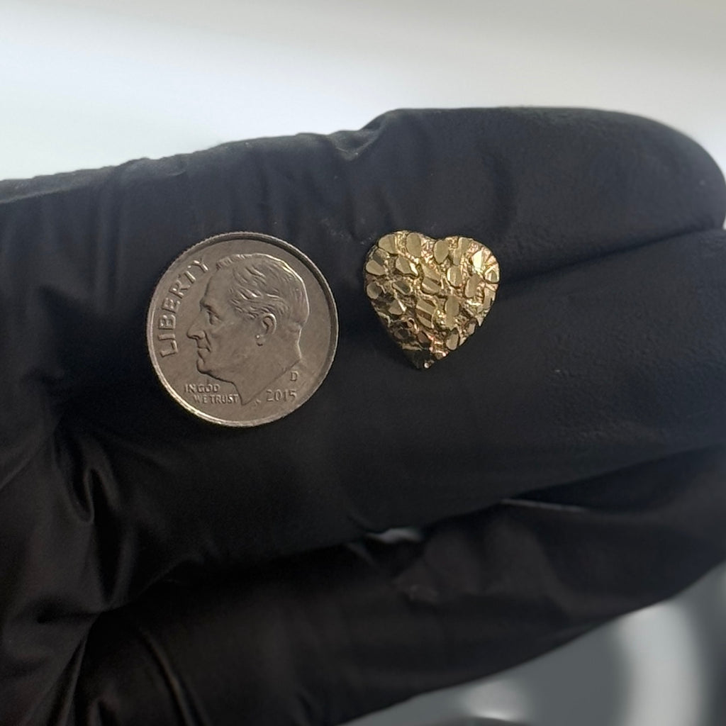 10k Heart Nugget Earrings