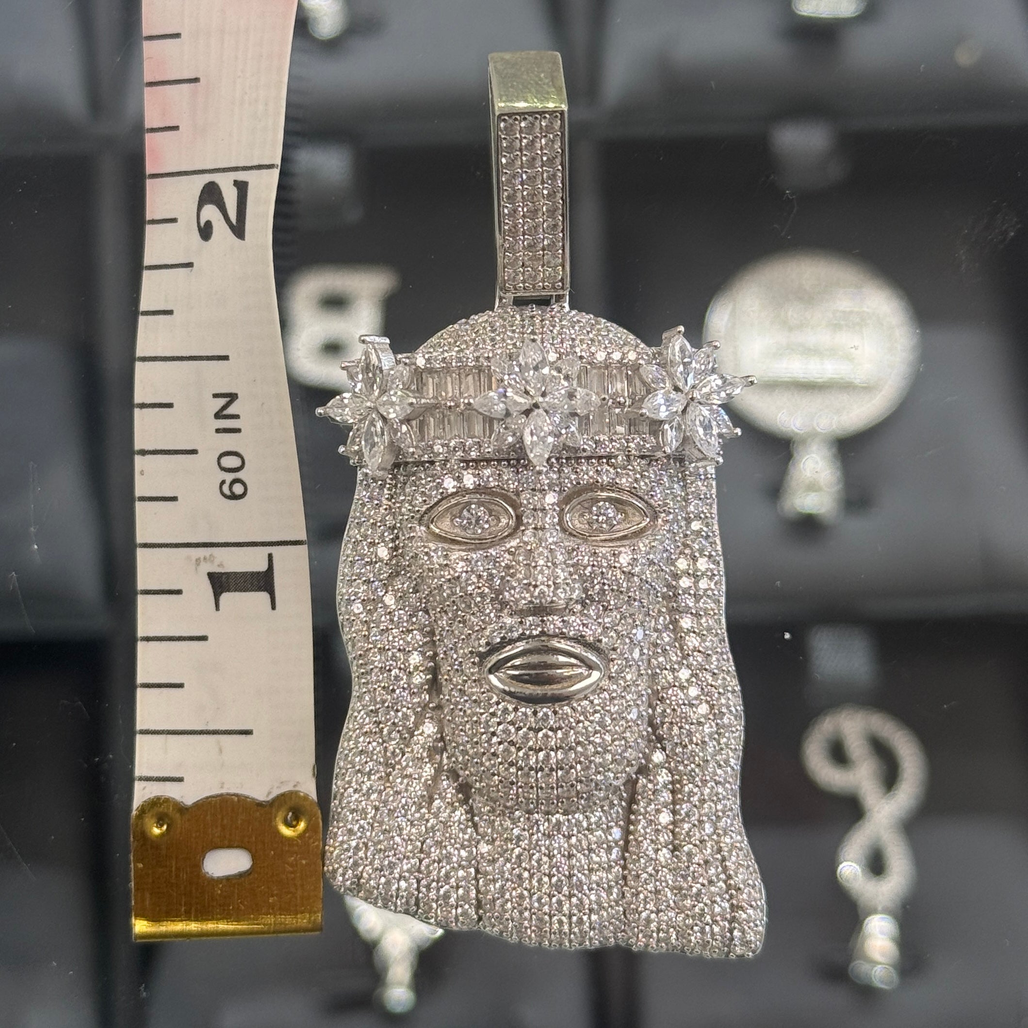 Big Iced out Jesus Face Pendant