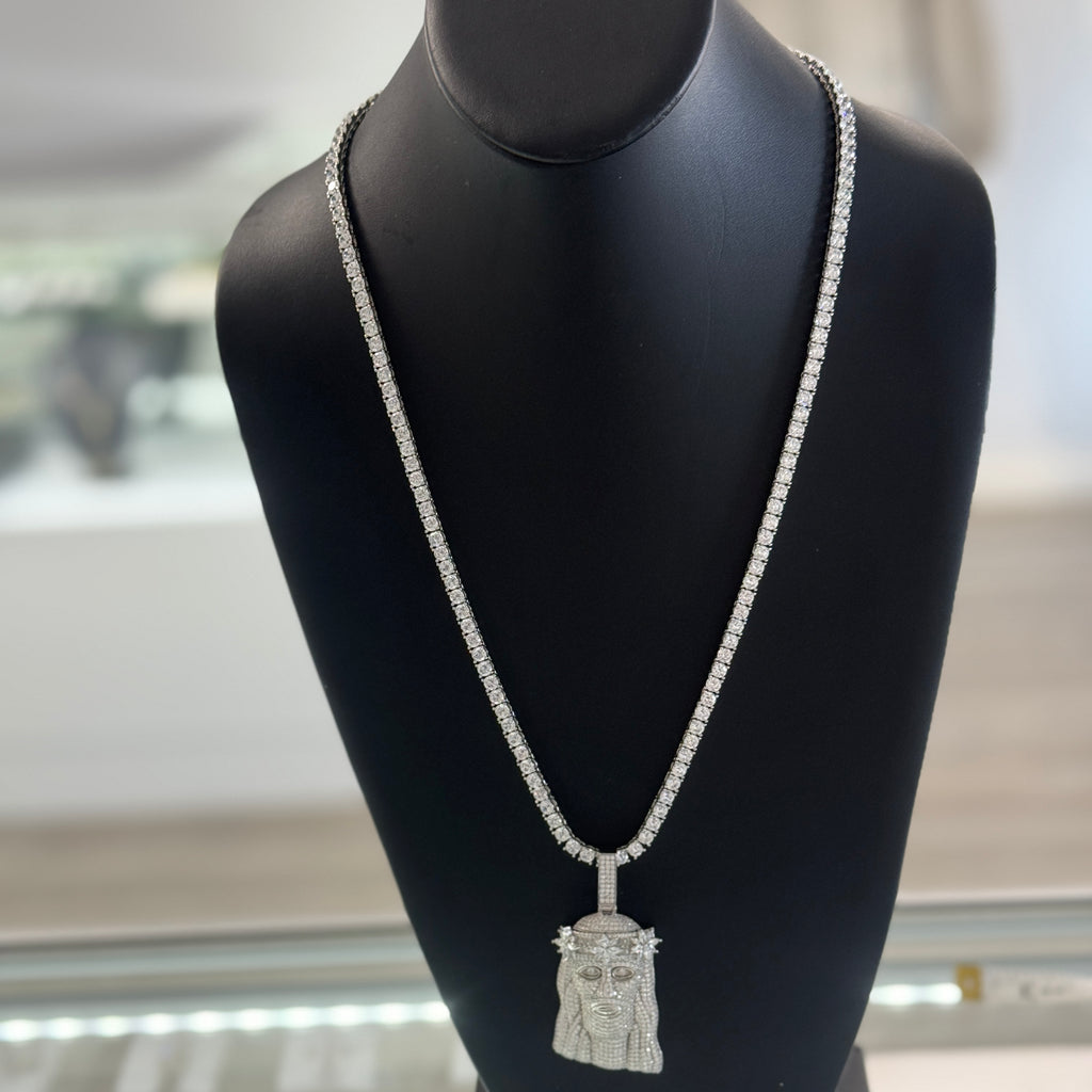 CZ Tennis Jesus Face Set