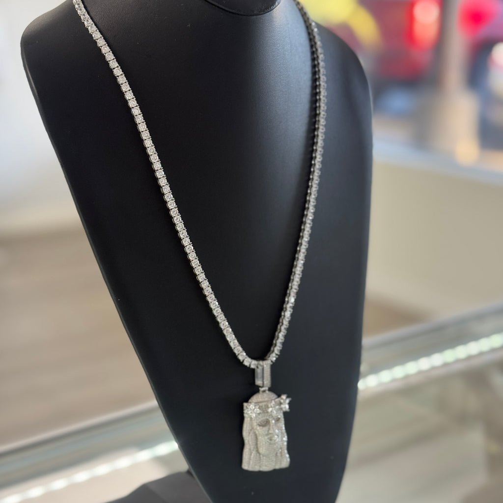 CZ Tennis Jesus Face Set