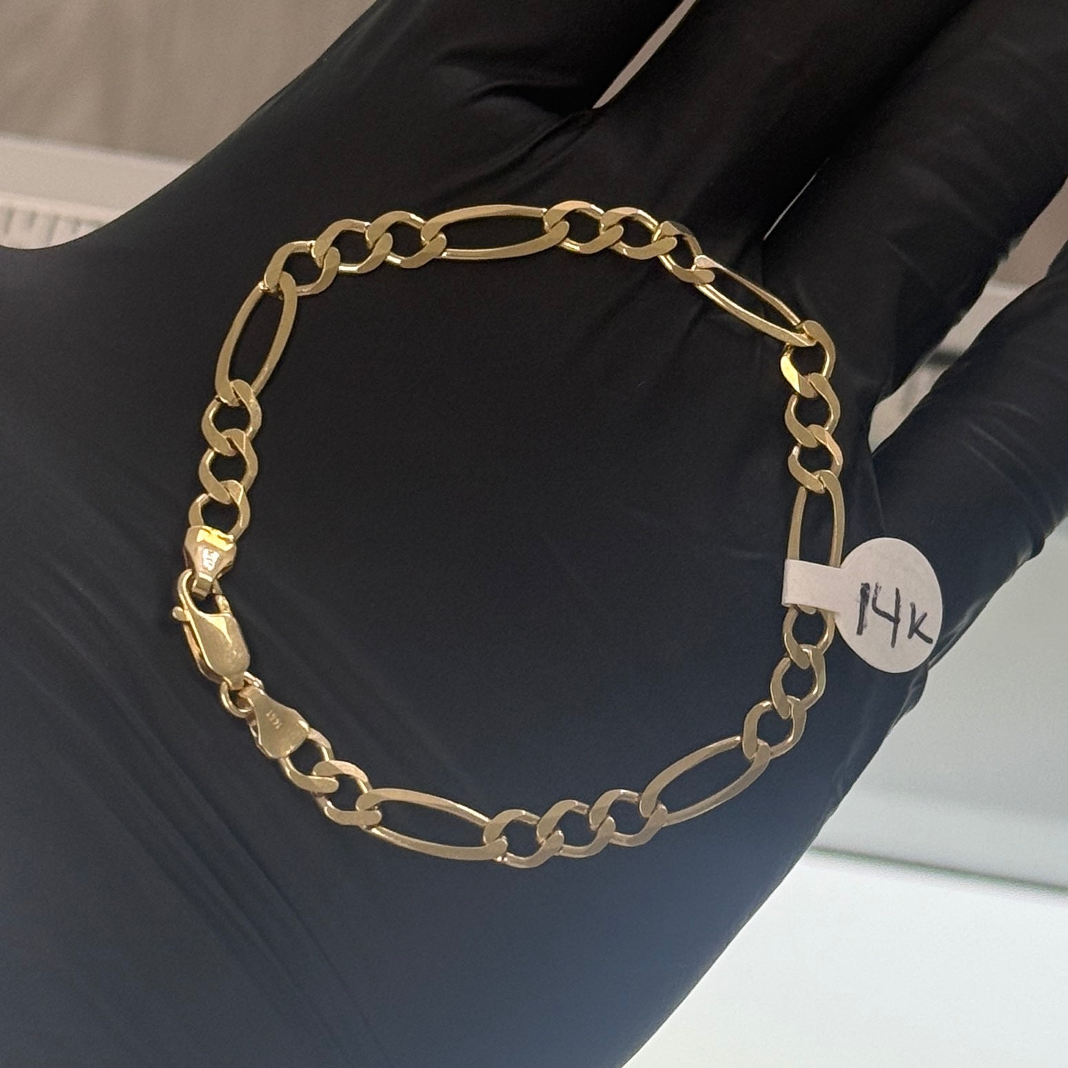 14k Gold 5mm Figaro Bracelet