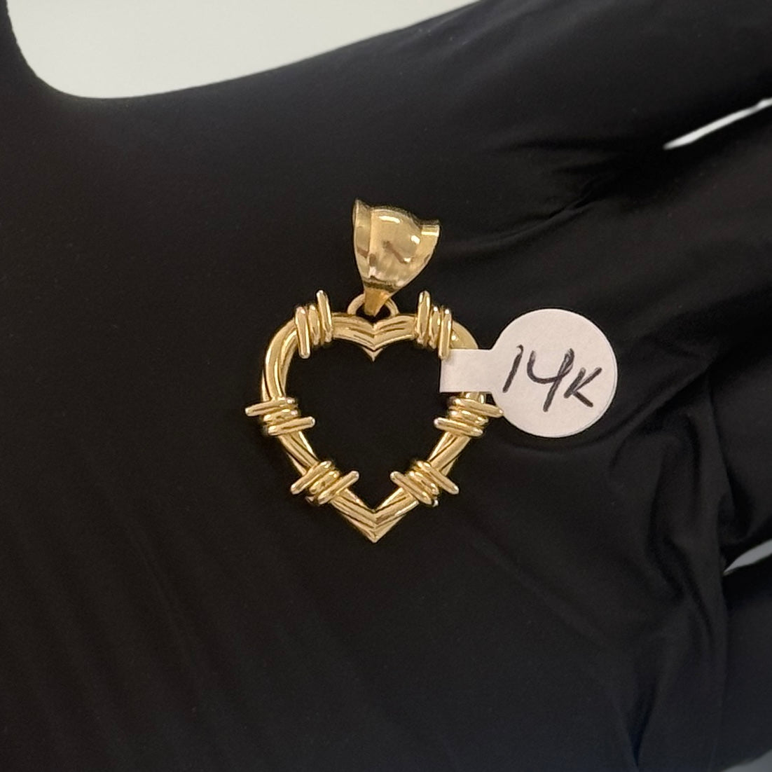 14k Gold Open Heart Pendant