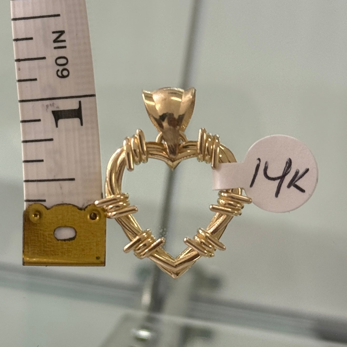 14k Gold Open Heart Pendant
