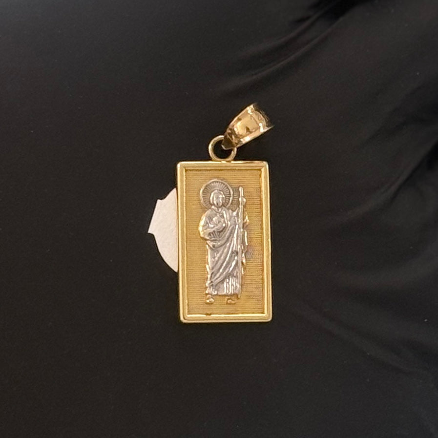 14k 2-tone Gold Small San Judas Pendant