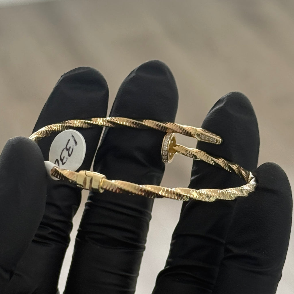 14k Gold Nail Women Bracelet