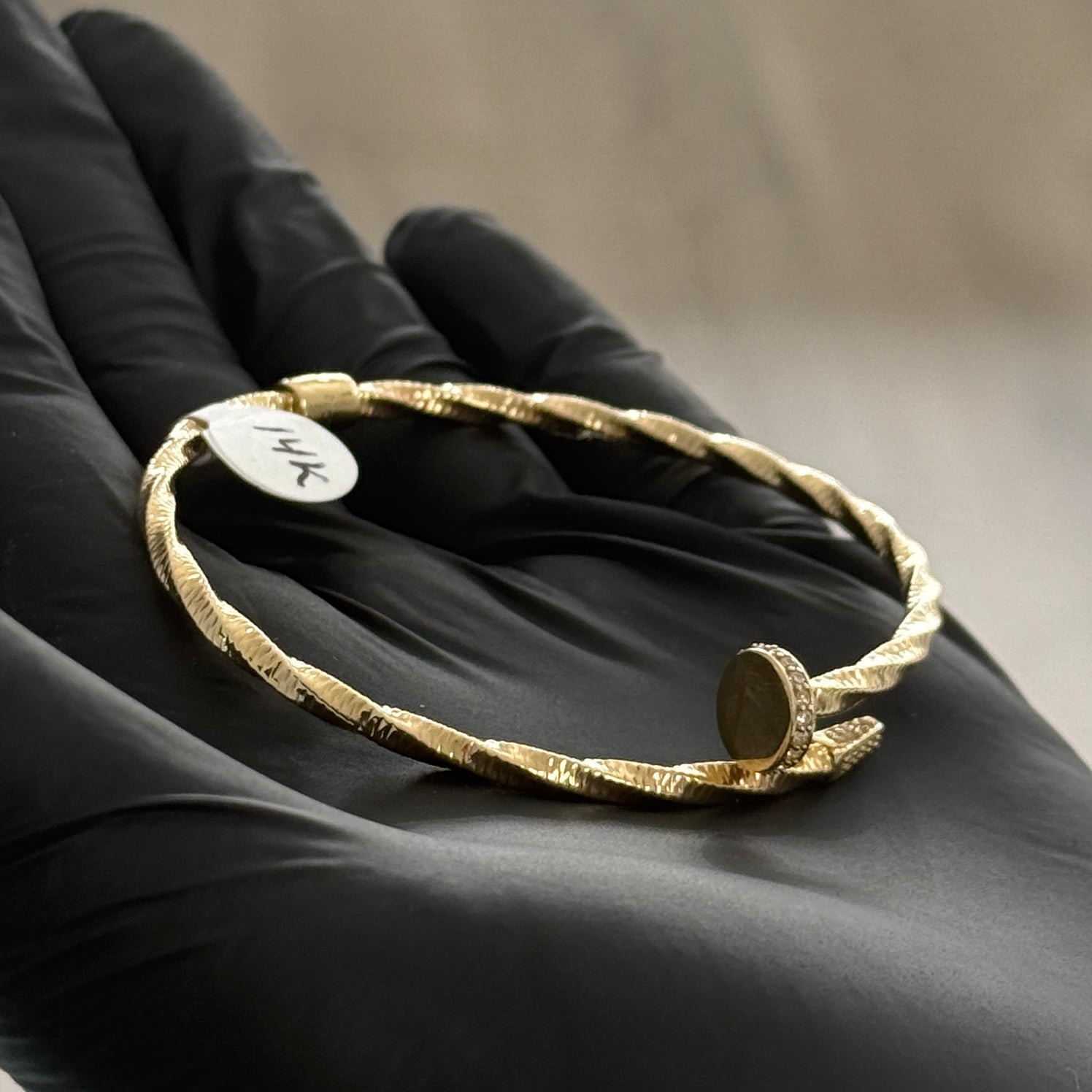 14k Gold Nail Women Bracelet