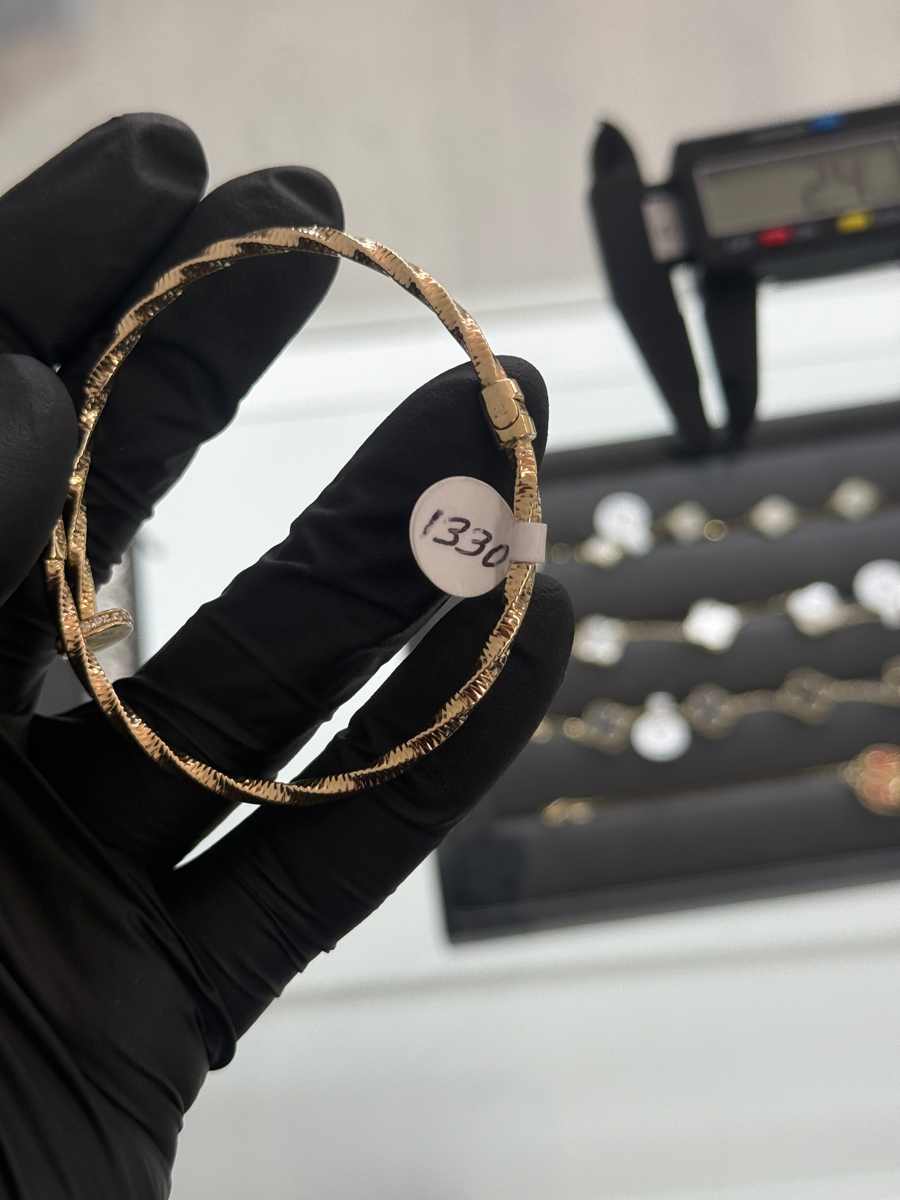 14k Gold Nail Women Bracelet