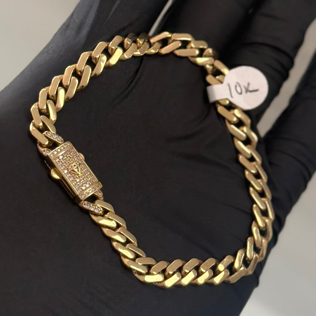 10k Gold 7mm Monaco Bracelet