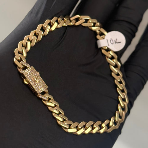 10k Gold 7mm Monaco Bracelet