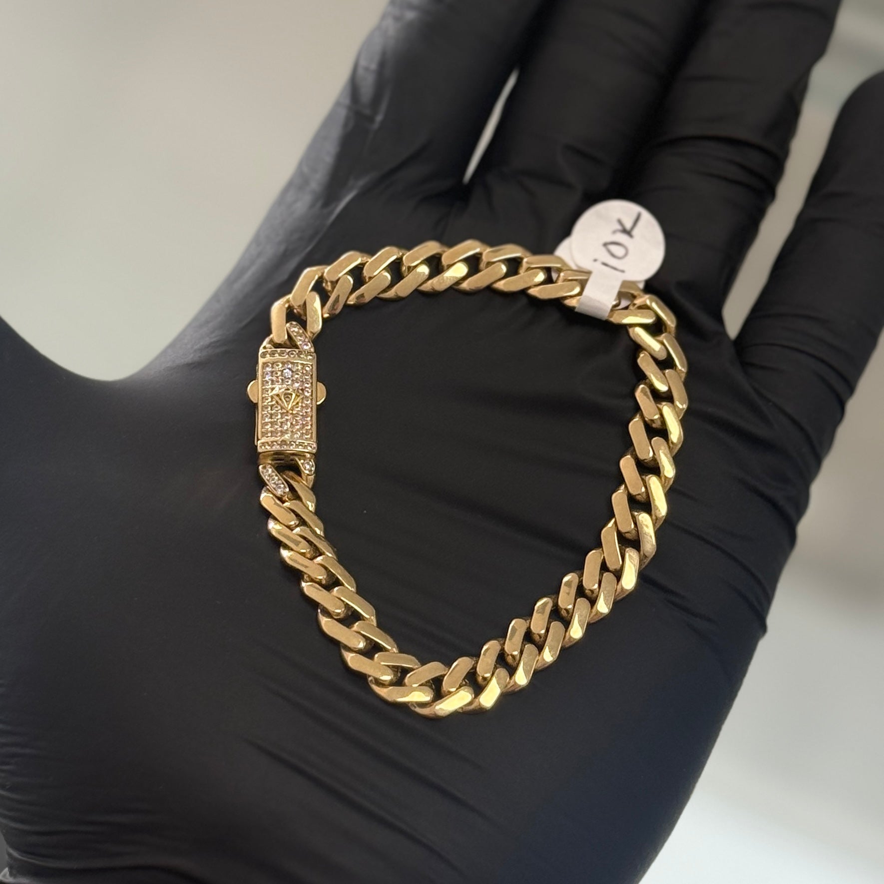 10k Gold 7mm Monaco Bracelet