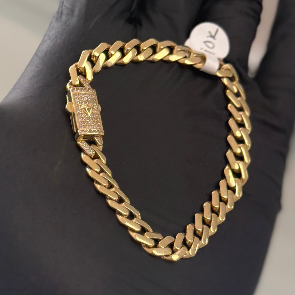 10k Gold 7mm Monaco Bracelet