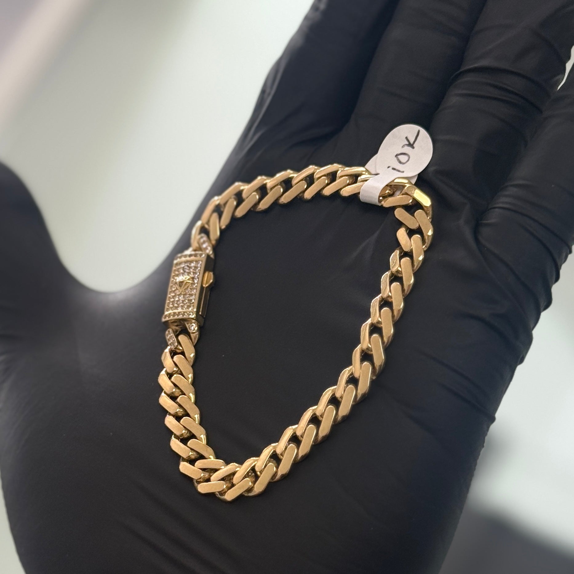 10k Gold 7mm Monaco Bracelet