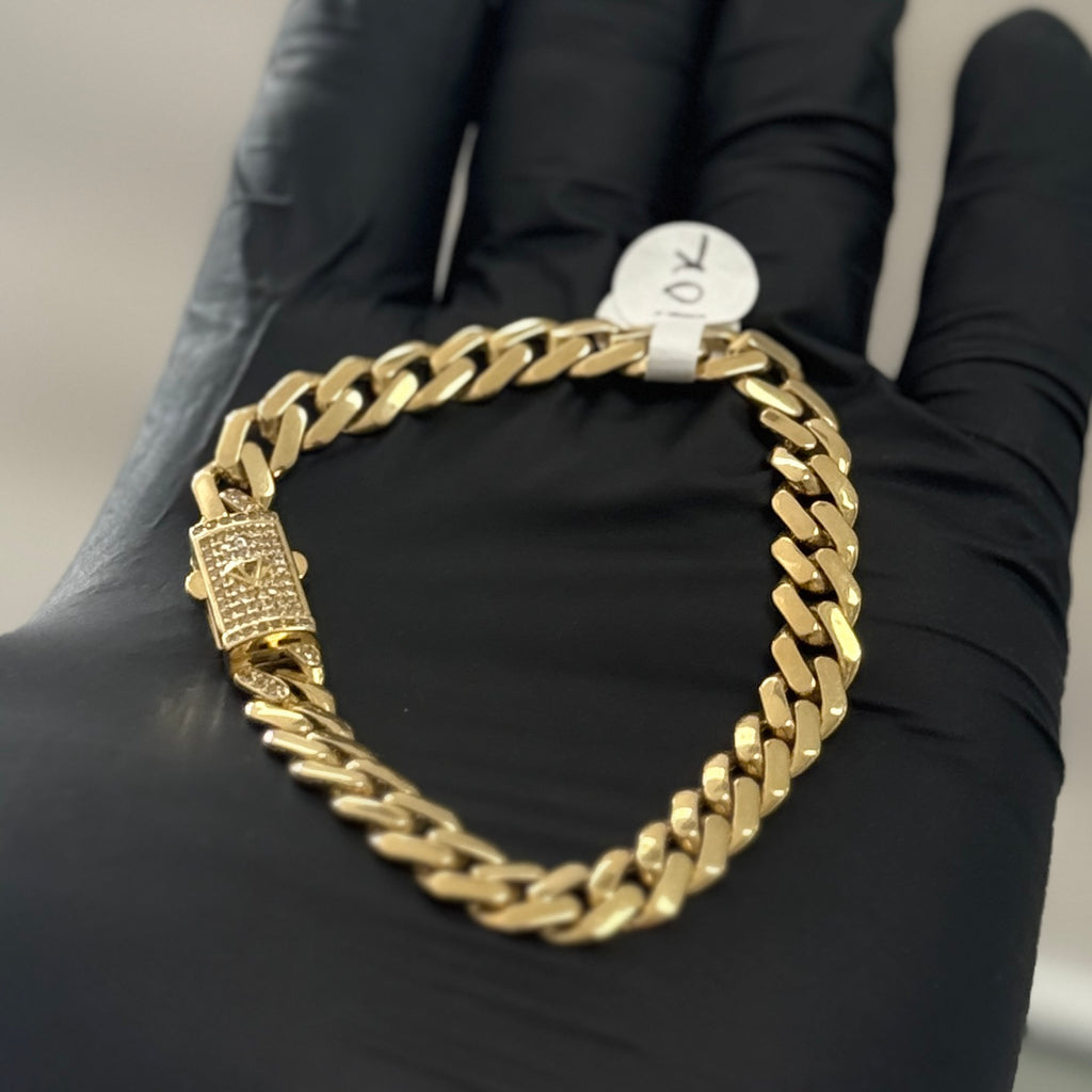 10k Gold 7mm Monaco Bracelet