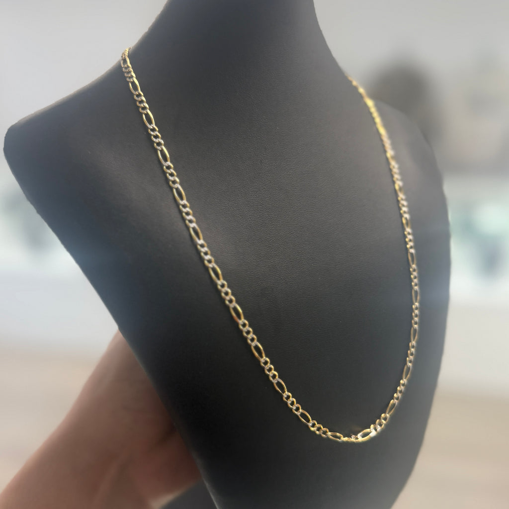 10k Gold 3mm Figaro Diamond Cut Chain