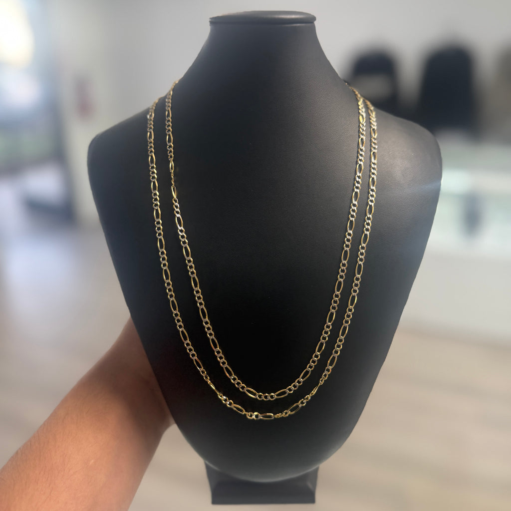 10k Gold 3mm Figaro Diamond Cut Chain