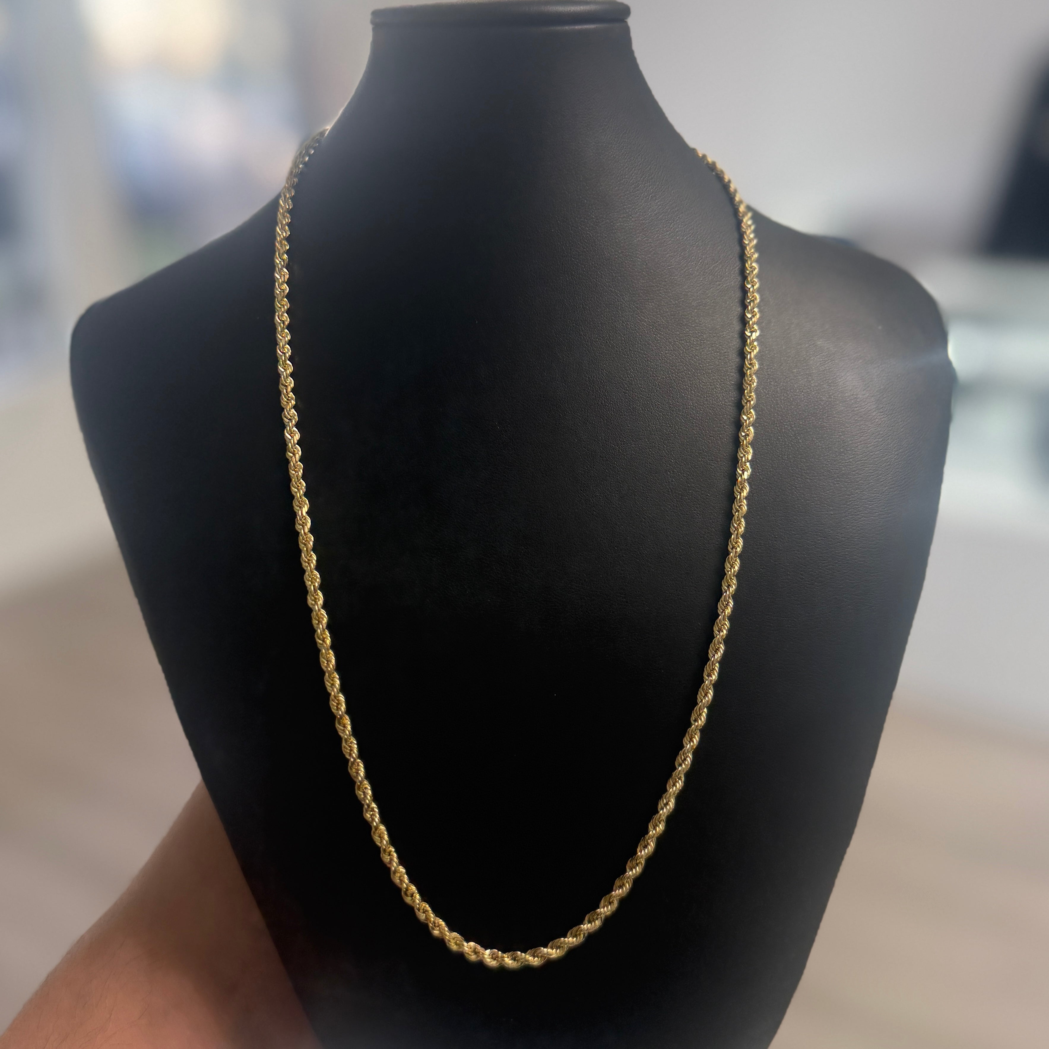 10k Gold 3mm Solid Rope Chain