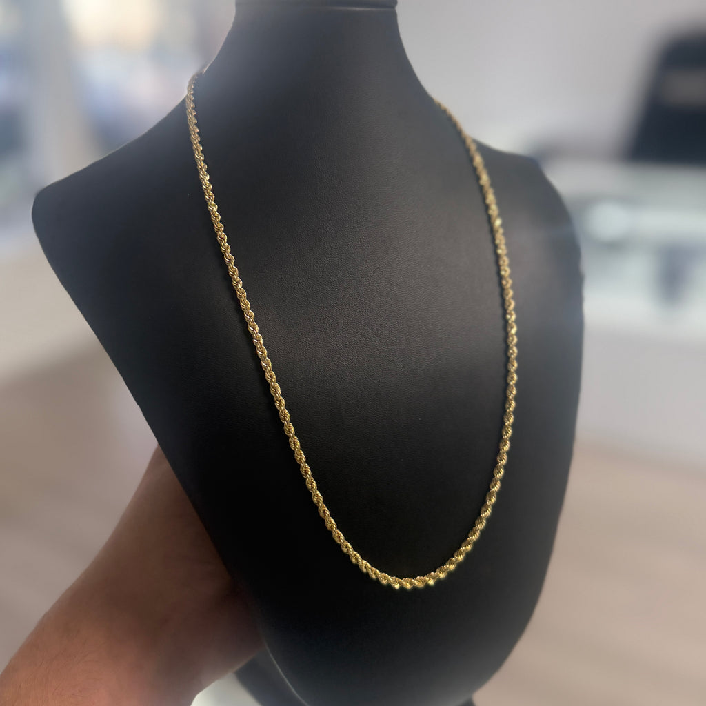 10k Gold 3mm Solid Rope Chain