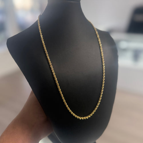 10k Gold 3mm Solid Rope Chain