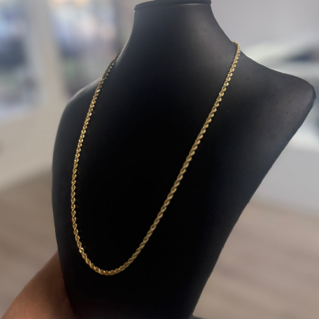 10k Gold 3mm Solid Rope Chain