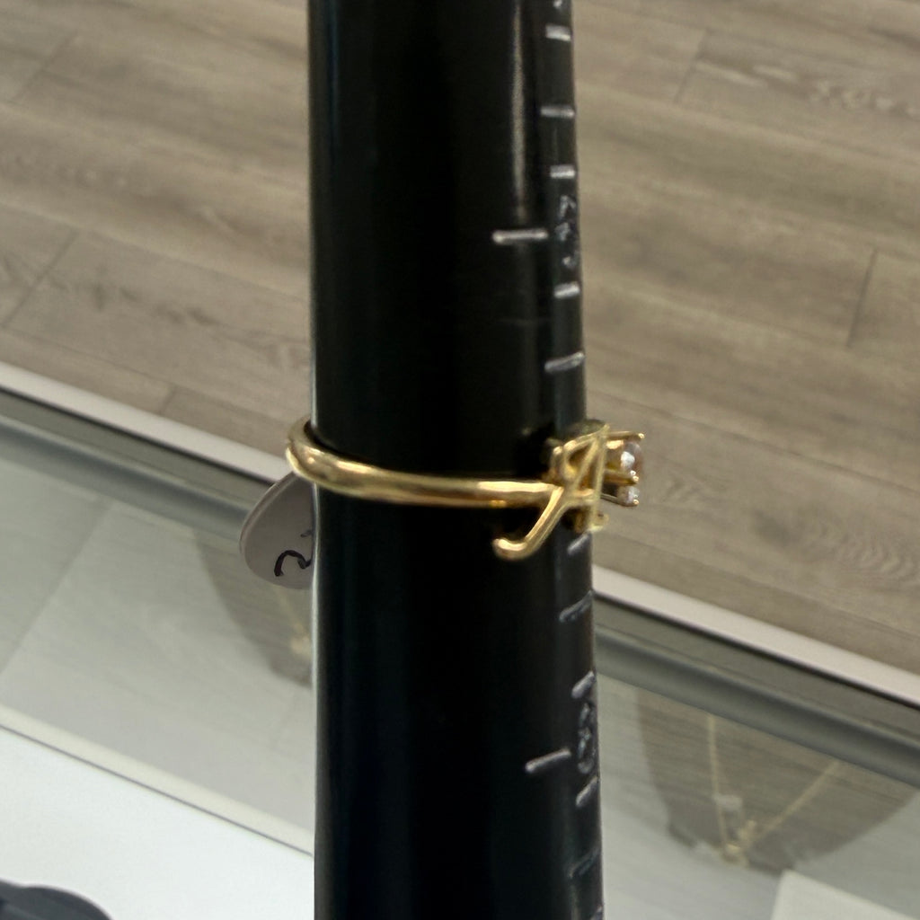 14k Gold Initial A Ring