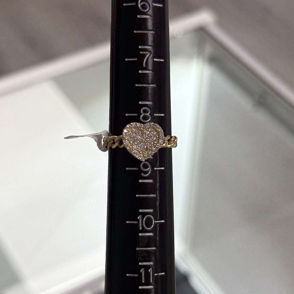 10k Gold Cuban Heart Ring