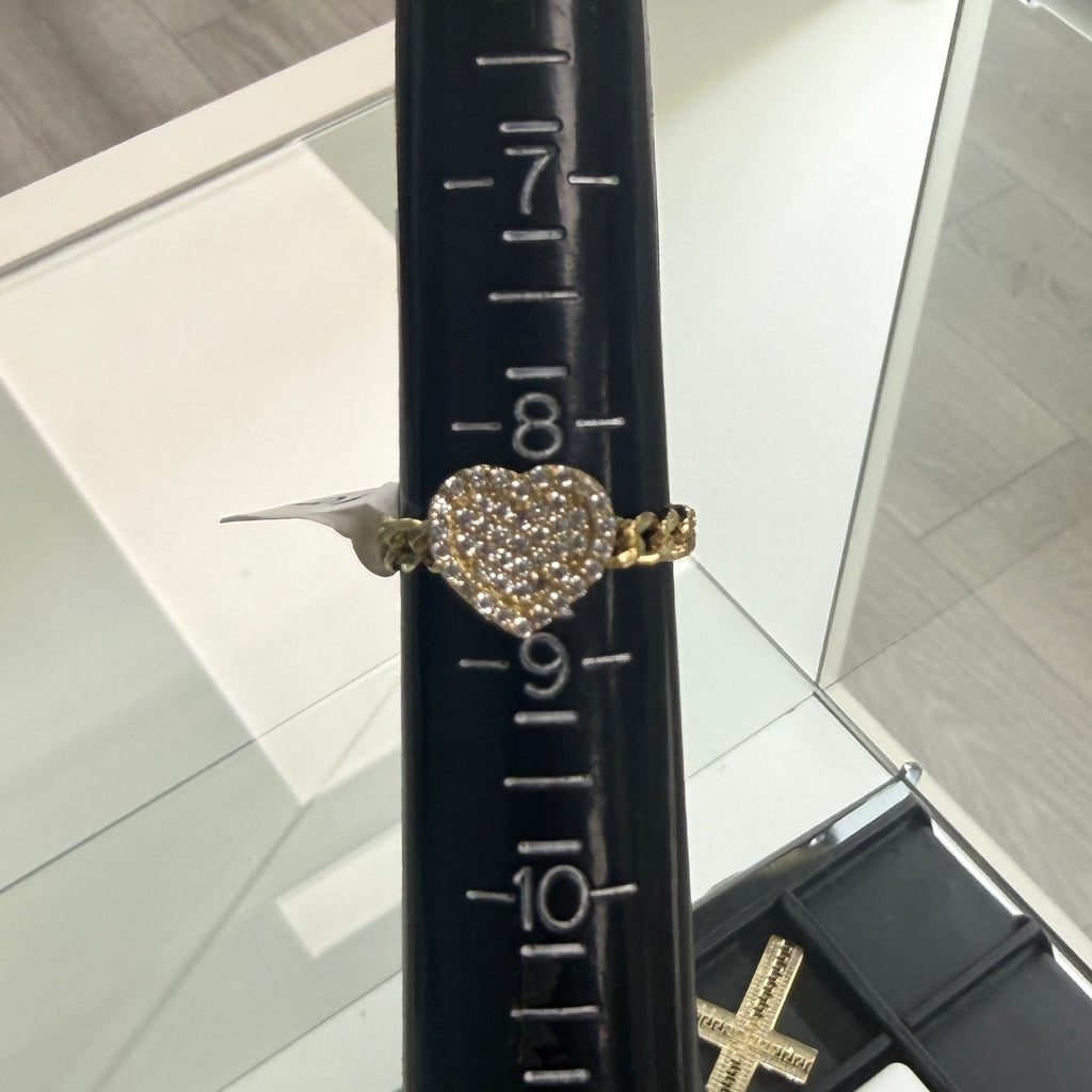 10k Gold Cuban Heart Ring