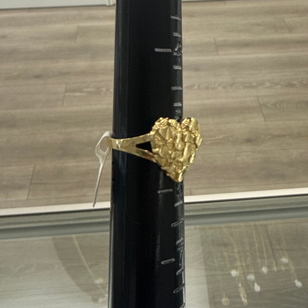 14k Gold Heart Nugget Ring