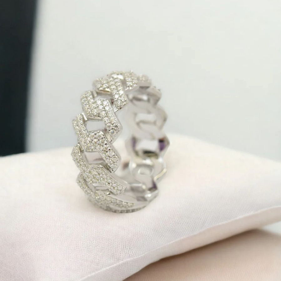 Moissanite Cuban Ring