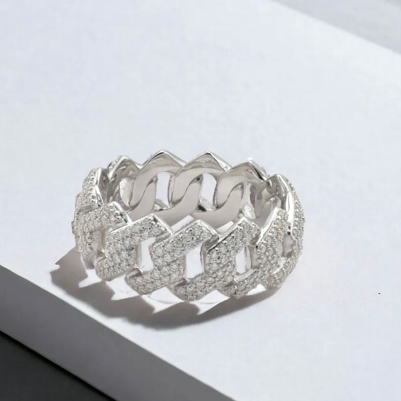 Moissanite Cuban Ring